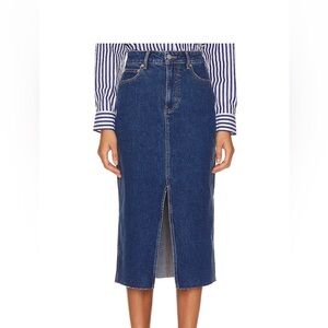 Veronica Beard Victoria Stretch Denim Midi Skirt